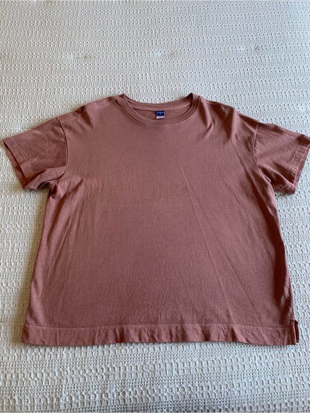 Old Navy Vintage Tee Small Taupe Pink Brown 100% Cotton Oversized Soft
